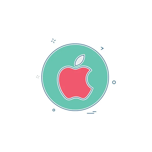 Medien Netzwerk Social Apple Icon Vektor Design — Stockvektor