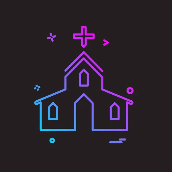 Kerk Pictogram Ontwerp Vector — Stockvector