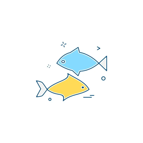 Icono Pescado Vector Diseño — Vector de stock