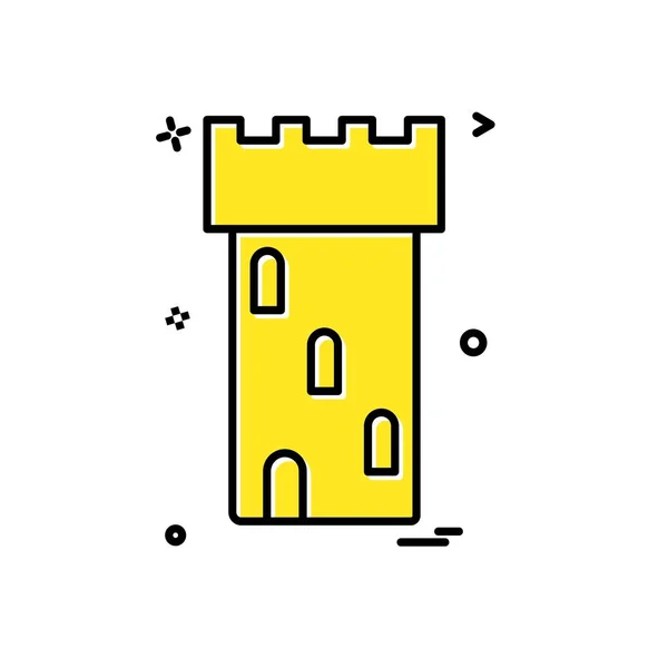 Conception Icône Château Illustration Vectorielle Colorée — Image vectorielle