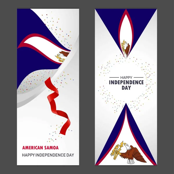 Americká Samoa Šťastný Den Nezávislosti Konfety Oslava Pozadí Vertikální Banner — Stockový vektor