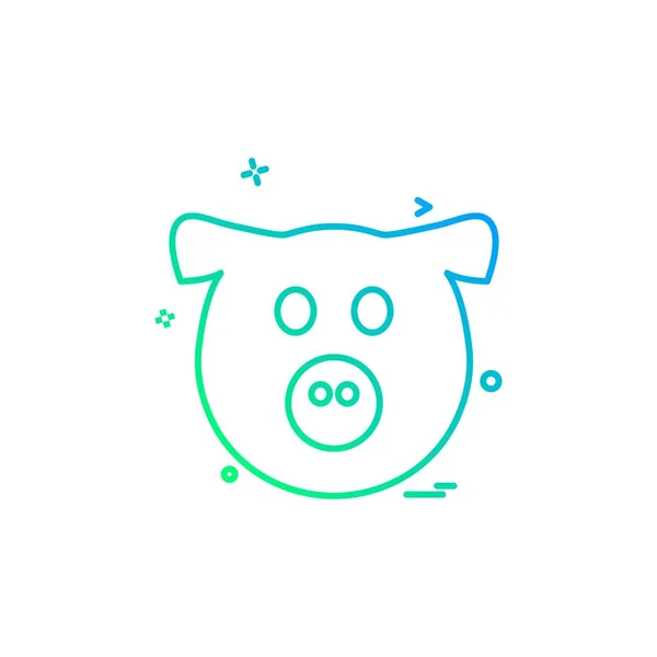 Pig Icon Design Vector — Stock Vector