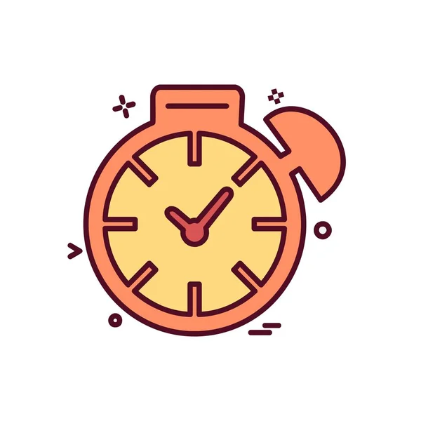 Clock Icon Design Vector — Stock Vector