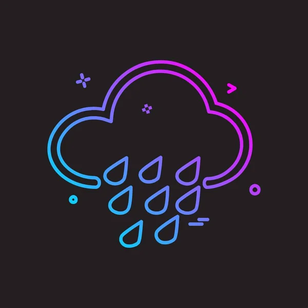 Wolke Icon Design Bunte Vektorillustration — Stockvektor