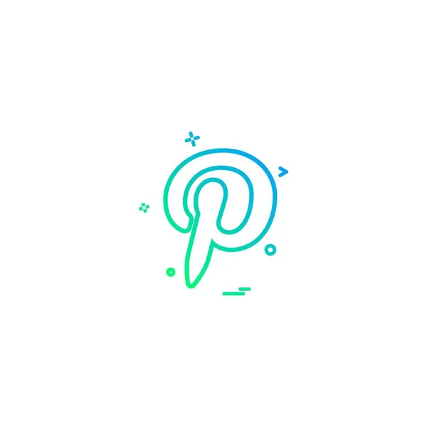 Pintrest Icono Diseño Vector — Vector de stock