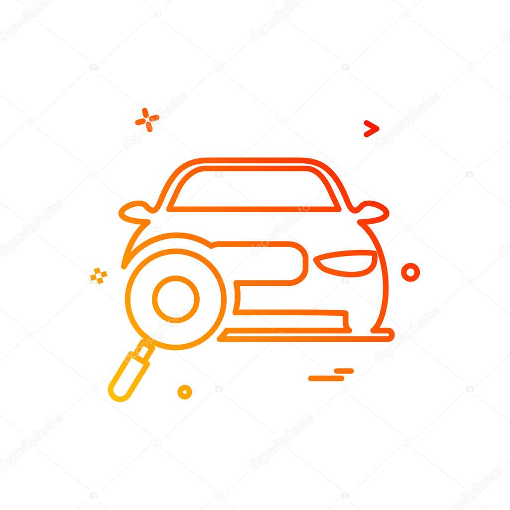 Auto workshop search car icon vector design