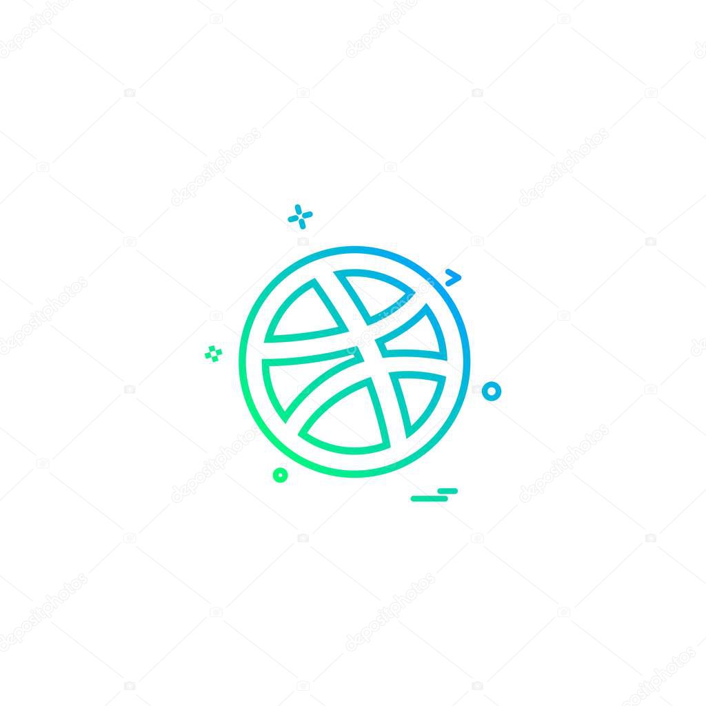 media network social dribbble icon vector design