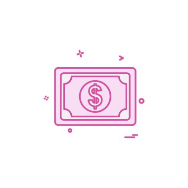 Dolar simgesi tasarım, renkli vektör çizim