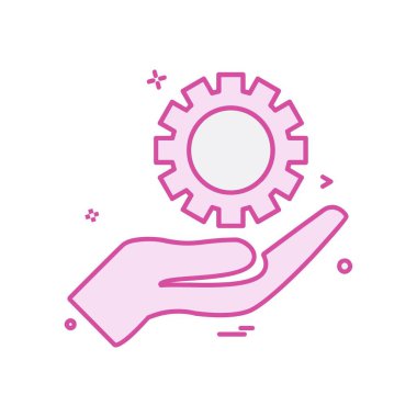 Çalışma araçlar simgesi tasarım, renkli vektör çizim 