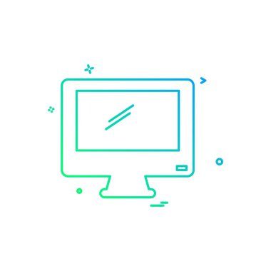 Bilgisayar ekran düz simge vektör çizim 