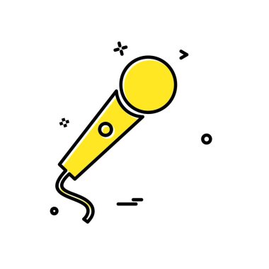 Mikrofon simgesi tasarım, renkli vektör çizim