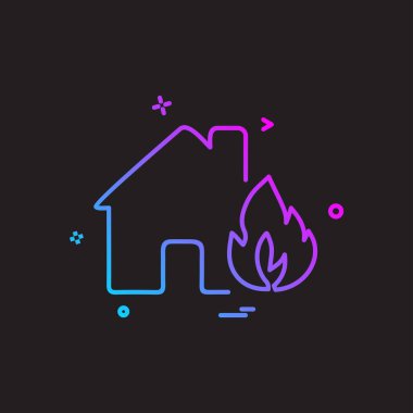 Ev simgesi tasarım, renkli vektör çizim