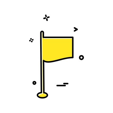 Bayrak simgesi tasarım vektörü