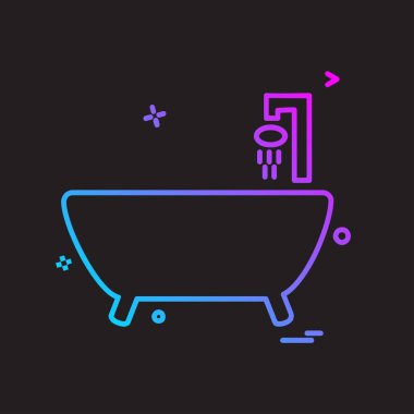 Küvet simgesi tasarım vektörü