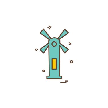 Hava türbini simge tasarlamak, renkli vektör çizim