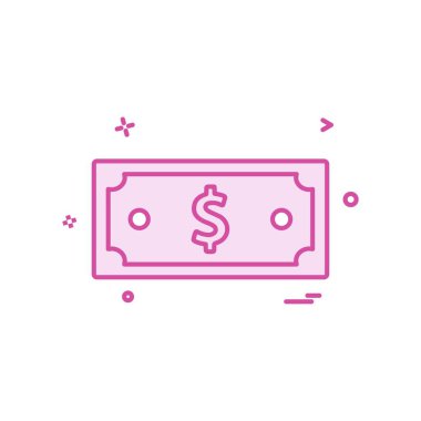 Dolar simgesi tasarım, renkli vektör çizim