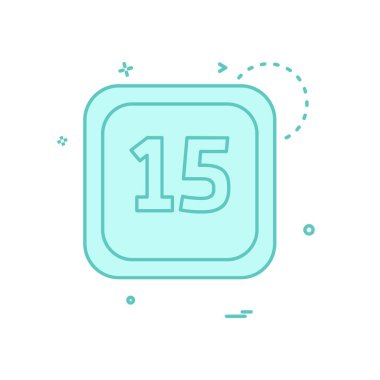 15 tarihi takvim simge tasarlamak vektör
