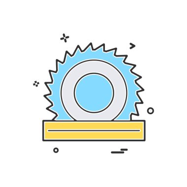 ahşap kesici simge vektör tasarımı