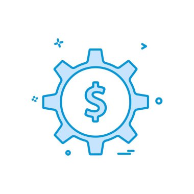 Dolar simgesi tasarım, renkli vektör çizim