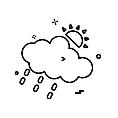 Bulut simgesi tasarım, renkli vektör çizim