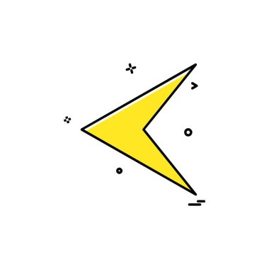 Sol ok simgesi tasarım vektörü