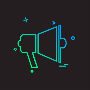 Hoparlör simgesi tasarım, renkli vektör çizim 