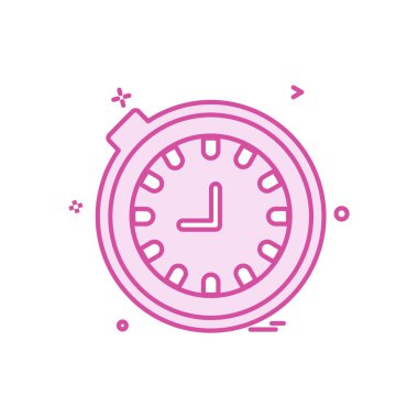 Saat simgesi tasarım, renkli vektör çizim