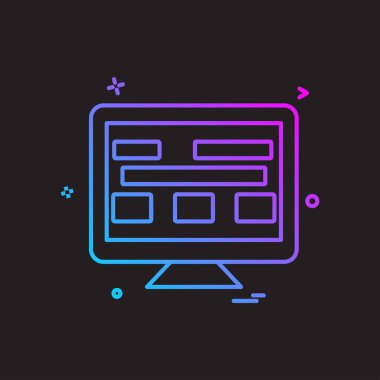 Web yerleşim simgesi tasarım vektörü