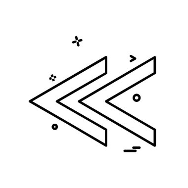 Sol ok simgesi tasarım vektörü