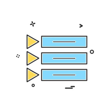 Menü simgesi tasarım, renkli vektör çizim