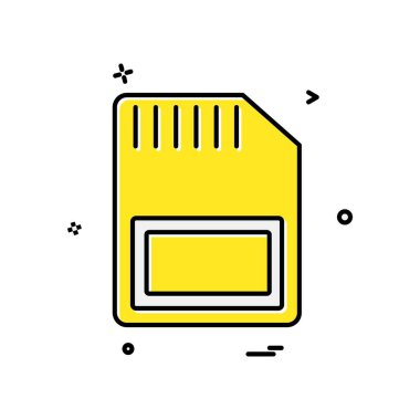 Sim kart simgesi tasarım vektörü