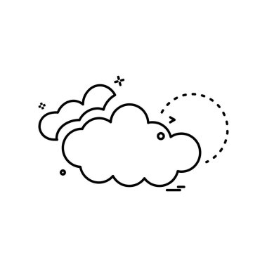 Bulut simgesi tasarım, renkli vektör çizim