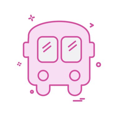 Otobüs simgesi tasarım, renkli vektör çizim