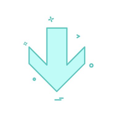 Aşağı ok simgesi tasarım vektörü