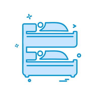 Yatak simgesi tasarımı vektör çizimi 