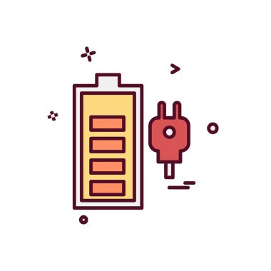 Batarya simgesi tasarım vektörü