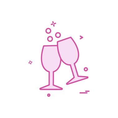 İçki simgesi tasarım, renkli vektör çizim 