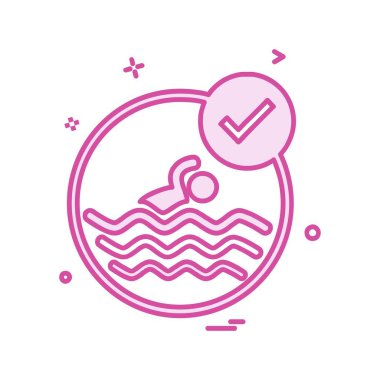 Yüzme simgesi tasarım vektörü 