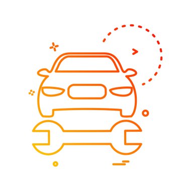 araba anahtarı simge vektör tasarımını onarıyor