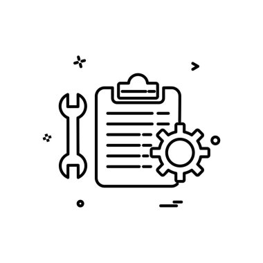 Anahtar ayarı dişli kontrol listesi ikon vektör tasarımı