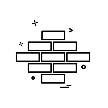 Duvar simgesi tasarım, renkli vektör çizim