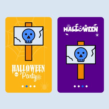 Mutlu Cadılar Bayramı davetiyesi ile tehlike Yönetim Kurulu vektör tasarımı