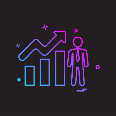 İş grafiği düz simge vektör çizim 