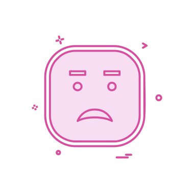 Üzgün emoji simgesi tasarım, renkli vektör çizim