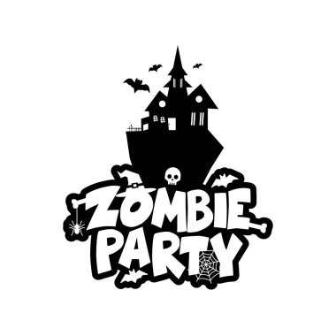 Zombi parti tipografi tasarlamak vektör 