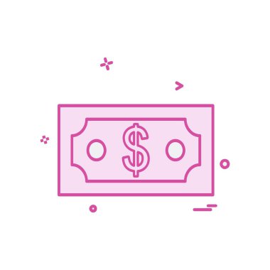 Dolar simgesi tasarım, renkli vektör çizim