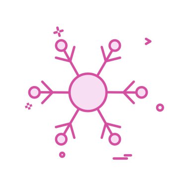 Beyaz arka plan üzerinde renkli kar tanesi simgesi