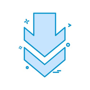 Aşağı ok simgesi tasarım vektörü