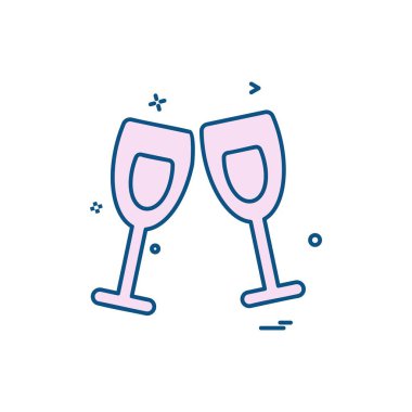 Sevgililer günü simgesi tasarım, renkli vektör çizim