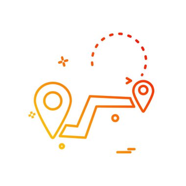 Gezinti simgesi tasarım, renkli vektör çizim